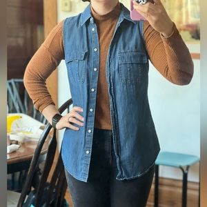 Denim button up tank